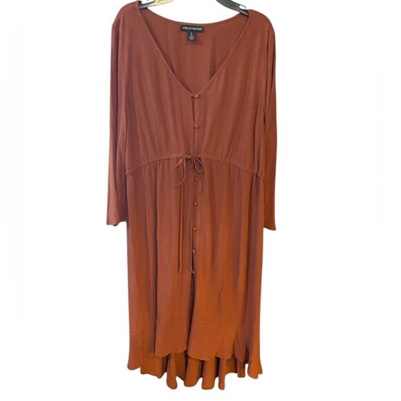 A Pea in the Pod Sz S Rust Boho Flowy Maternity Pregnancy Rayon Dress - Picture 1 of 8